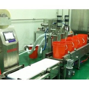 自動(dòng)稱(chēng)重灌裝線(xiàn)20L雙噴嘴+壓蓋機(jī)